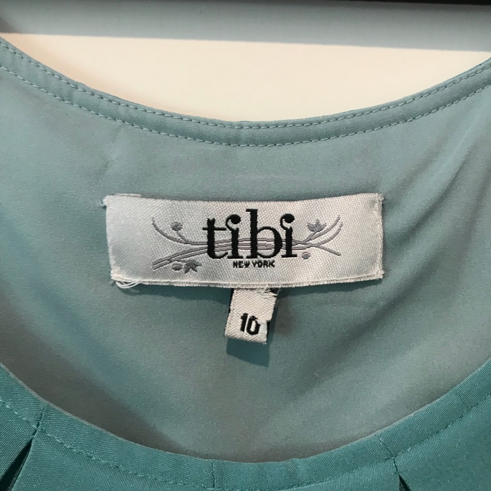 Tibi Lillian Silk Scoop Dress Tiffany Blue - Picture 3 of 3
